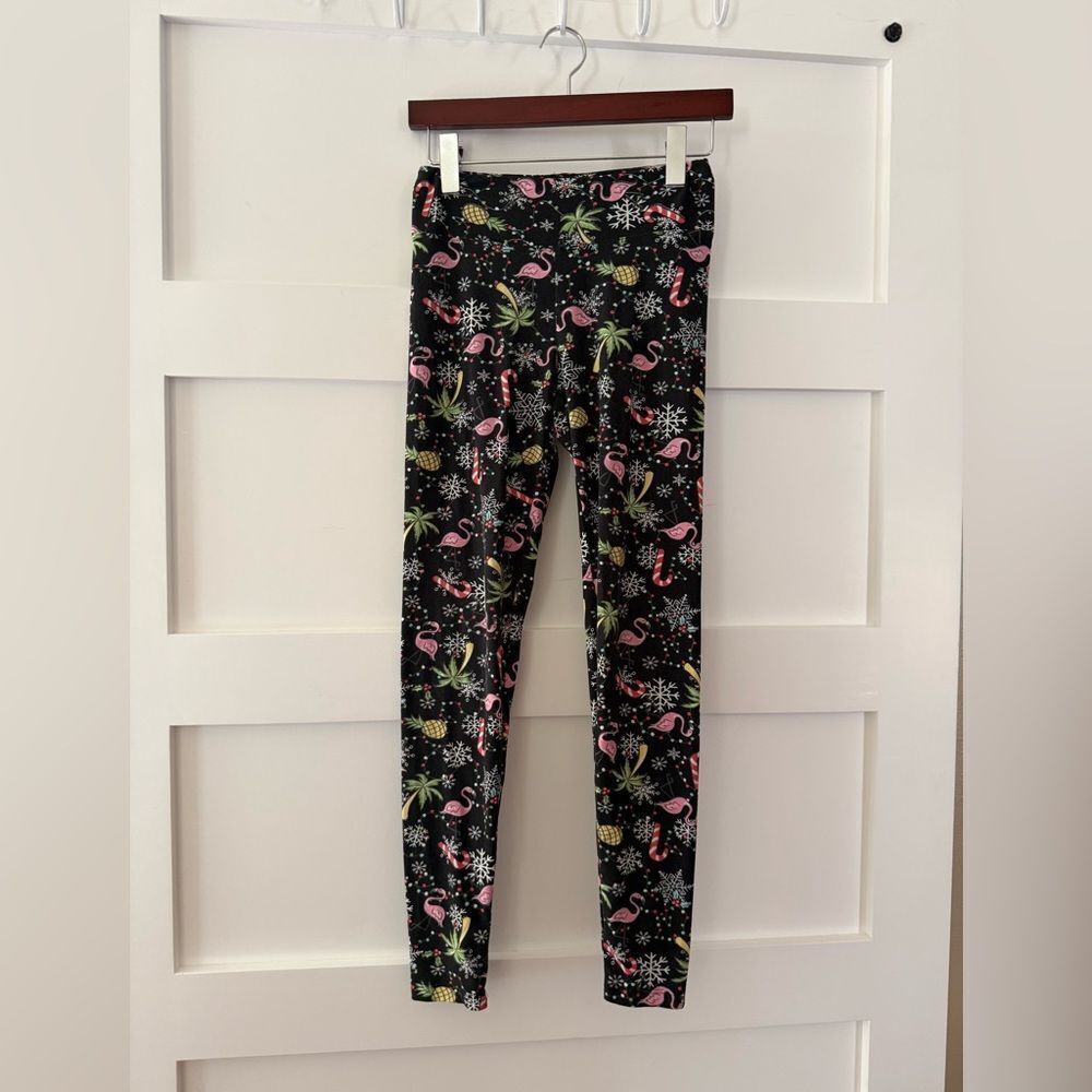 Derek Heart Tropical Flamingo  winter Leggings